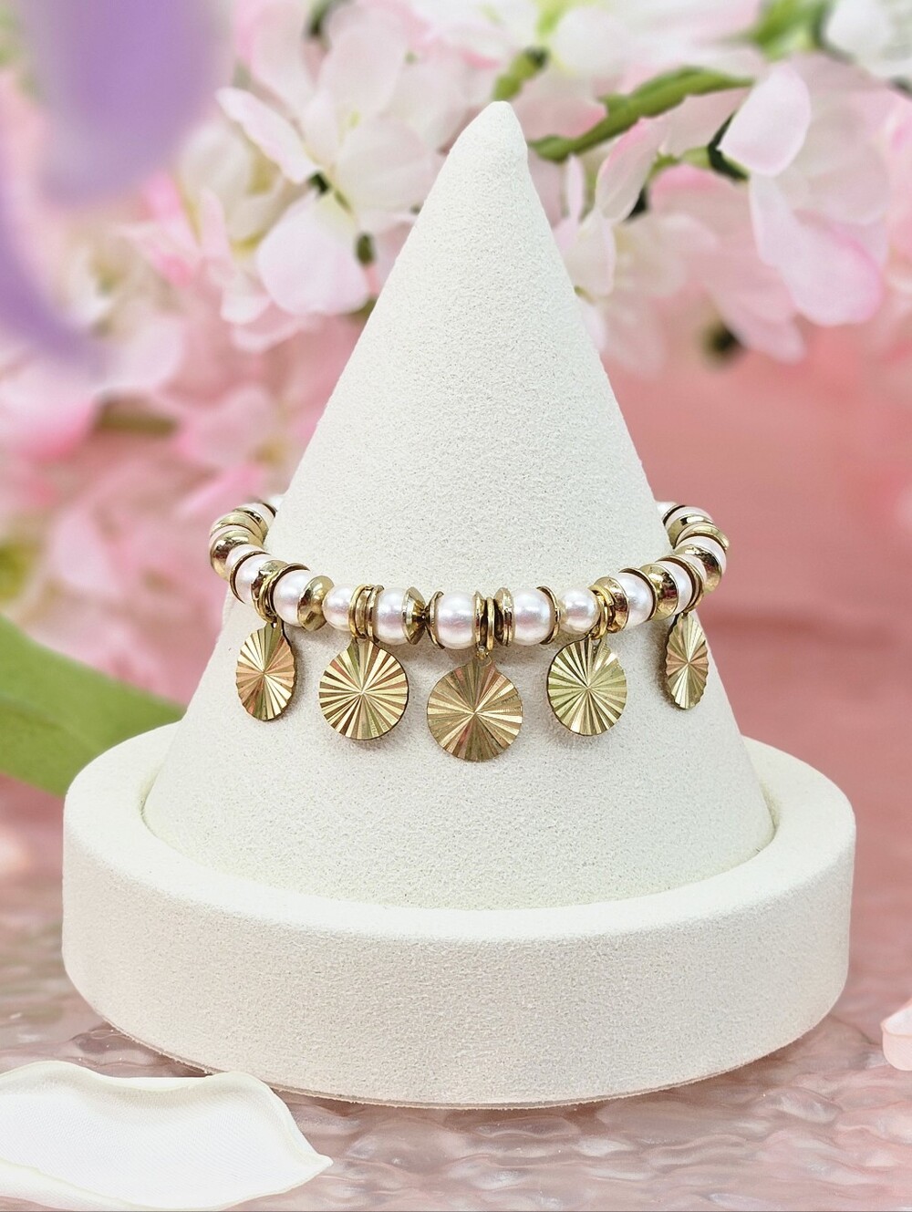 Deepa Gurnani Bracelet Aviva Ivory Beaded Charm Bracelet Boho Vacation Modern